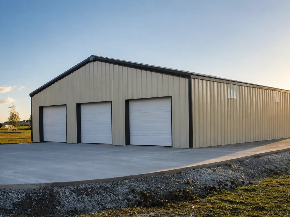 Metal storage building representative of Jones Building Systems projects in Northeast Oklahoma